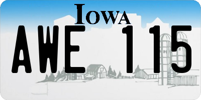 IA license plate AWE115