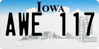 IA license plate AWE117