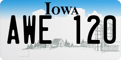 IA license plate AWE120