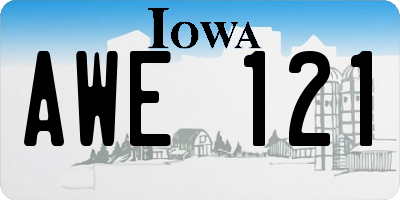 IA license plate AWE121