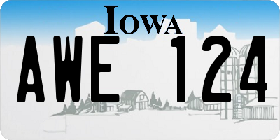 IA license plate AWE124