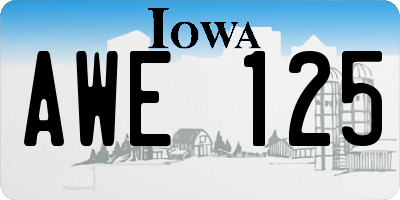 IA license plate AWE125