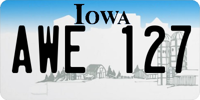 IA license plate AWE127