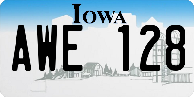 IA license plate AWE128