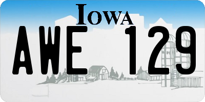 IA license plate AWE129
