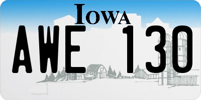 IA license plate AWE130