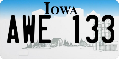 IA license plate AWE133