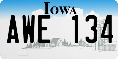IA license plate AWE134