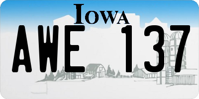 IA license plate AWE137