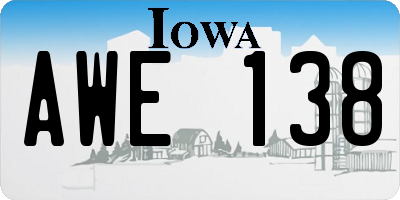 IA license plate AWE138