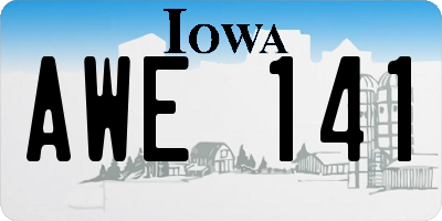 IA license plate AWE141