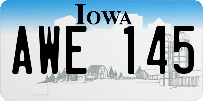 IA license plate AWE145