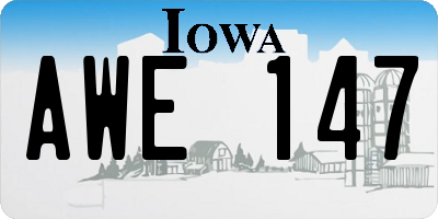 IA license plate AWE147