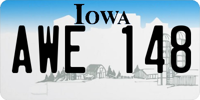 IA license plate AWE148
