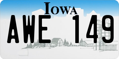 IA license plate AWE149