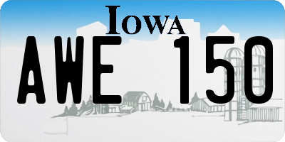 IA license plate AWE150