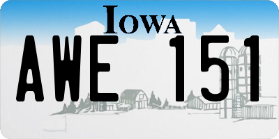 IA license plate AWE151