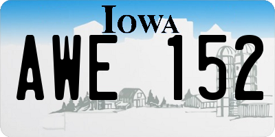 IA license plate AWE152