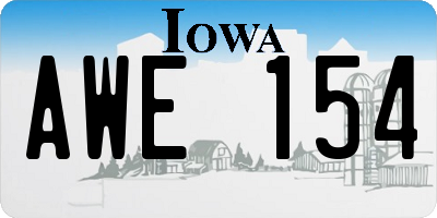 IA license plate AWE154
