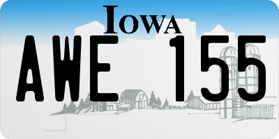 IA license plate AWE155