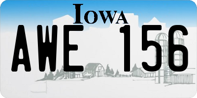 IA license plate AWE156