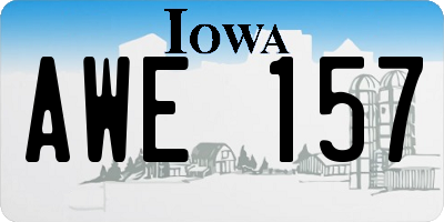 IA license plate AWE157
