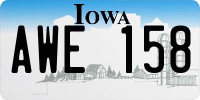 IA license plate AWE158