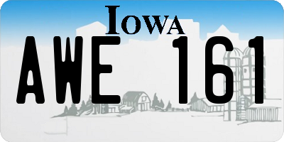IA license plate AWE161