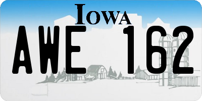 IA license plate AWE162