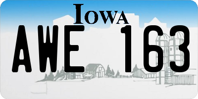 IA license plate AWE163