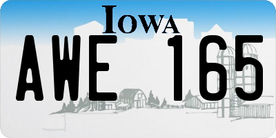 IA license plate AWE165
