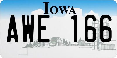 IA license plate AWE166