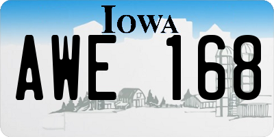 IA license plate AWE168