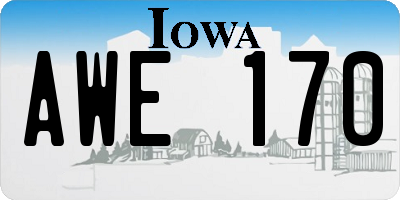 IA license plate AWE170