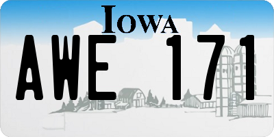 IA license plate AWE171