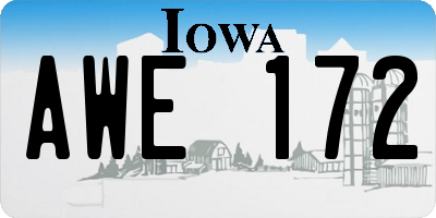 IA license plate AWE172