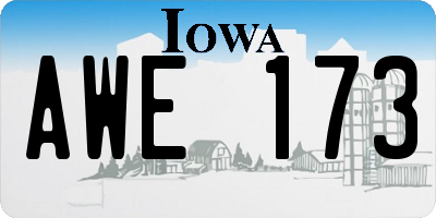 IA license plate AWE173