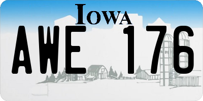 IA license plate AWE176