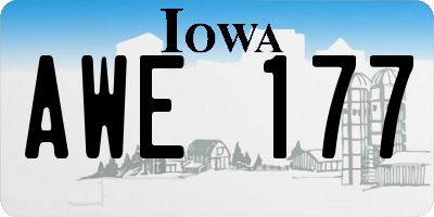 IA license plate AWE177