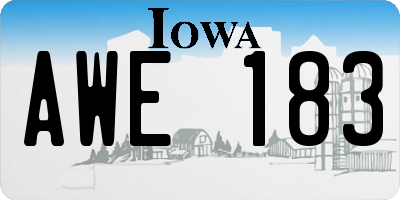IA license plate AWE183