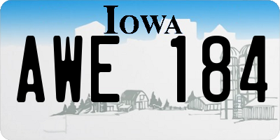 IA license plate AWE184