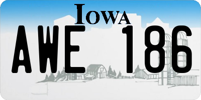 IA license plate AWE186