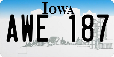 IA license plate AWE187