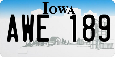 IA license plate AWE189