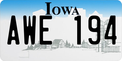 IA license plate AWE194
