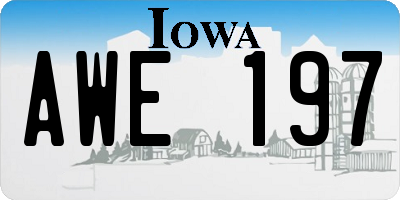 IA license plate AWE197