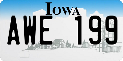IA license plate AWE199