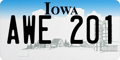 IA license plate AWE201