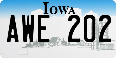 IA license plate AWE202