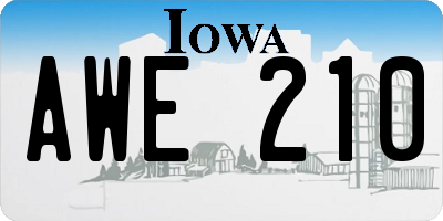 IA license plate AWE210